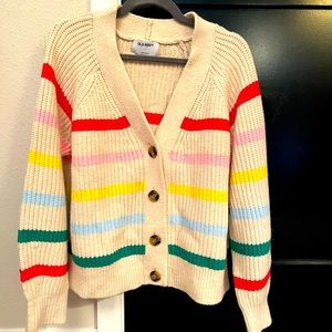 Old Navy striped cardigan, size large, new with tags.